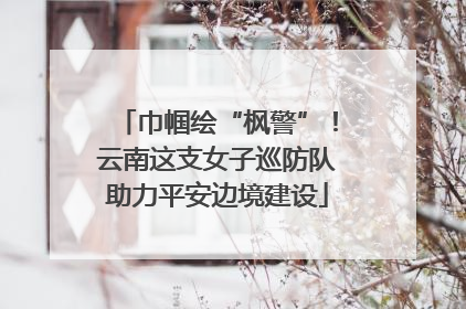 巾帼绘“枫警”！云南这支女子巡防队助力平安边境建设