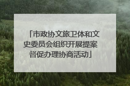 市政协文旅卫体和文史委员会组织开展提案督促办理协商活动