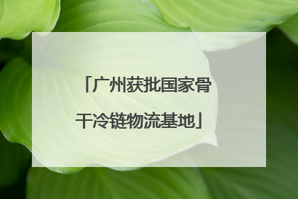 广州获批国家骨干冷链物流基地