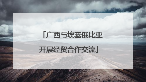 广西与埃塞俄比亚开展经贸合作交流