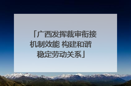 广西发挥裁审衔接机制效能 构建和谐稳定劳动关系