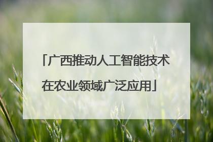 广西推动人工智能技术在农业领域广泛应用