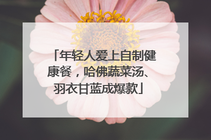 年轻人爱上自制健康餐，哈佛蔬菜汤、羽衣甘蓝成爆款
