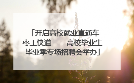 开启高校就业直通车 枣工快道——高校毕业生毕业季专场招聘会举办