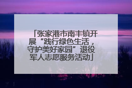 张家港市南丰镇开展“践行绿色生活，守护美好家园”退役军人志愿服务活动