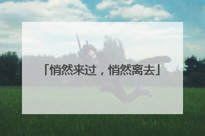 悄然来过，悄然离去