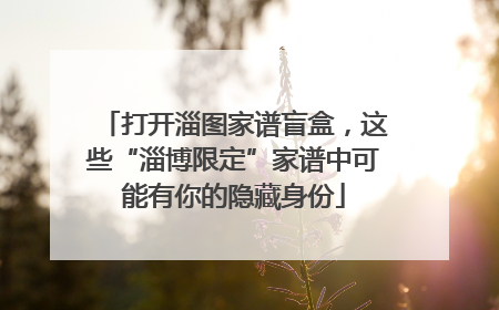打开淄图家谱盲盒，这些“淄博限定”家谱中可能有你的隐藏身份