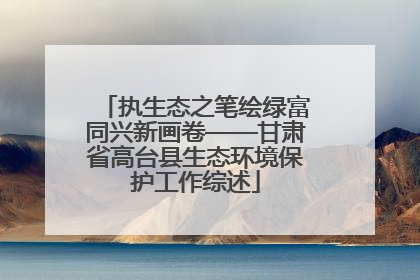 执生态之笔绘绿富同兴新画卷——甘肃省高台县生态环境保护工作综述