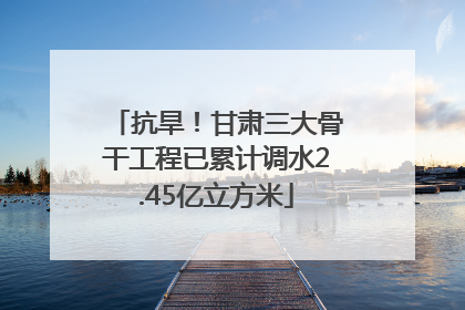 抗旱！甘肃三大骨干工程已累计调水2.45亿立方米