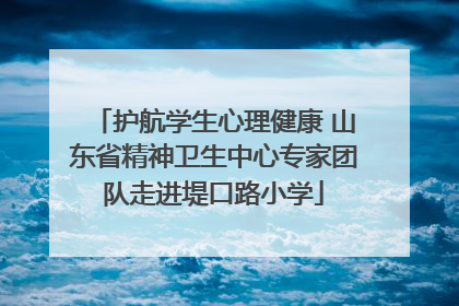 护航学生心理健康 山东省精神卫生中心专家团队走进堤口路小学