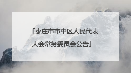 枣庄市市中区人民代表大会常务委员会公告