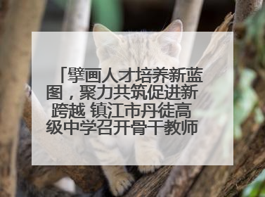 擘画人才培养新蓝图，聚力共筑促进新跨越 镇江市丹徒高级中学召开骨干教师培养大会