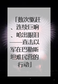 数次驱赶、连续巨响、呛出眼泪——直击以军在巴勒斯坦难民营的行动