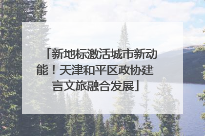 新地标激活城市新动能！天津和平区政协建言文旅融合发展