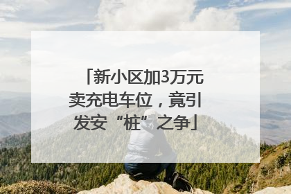 新小区加3万元卖充电车位，竟引发安“桩”之争