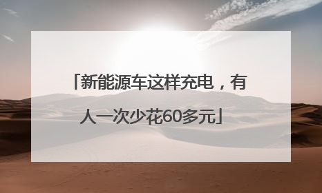 新能源车这样充电，有人一次少花60多元