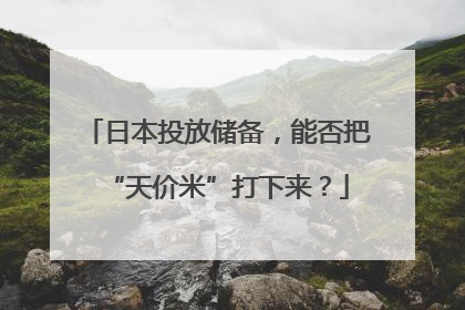 日本投放储备，能否把“天价米”打下来？