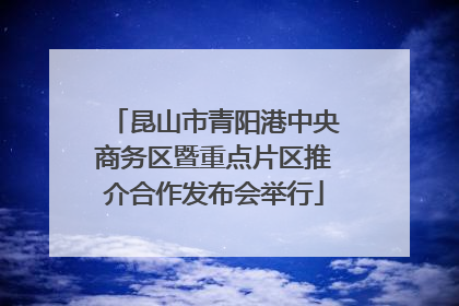 昆山市青阳港中央商务区暨重点片区推介合作发布会举行