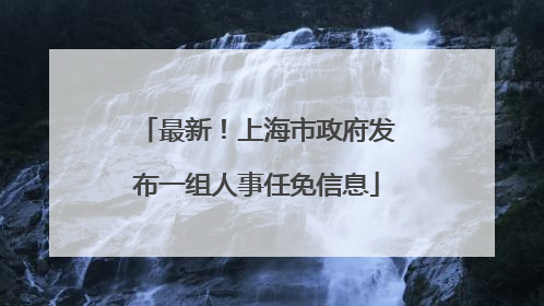最新！上海市政府发布一组人事任免信息