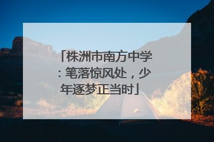 株洲市南方中学：笔落惊风处，少年逐梦正当时