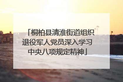 桐柏县清淮街道组织退役军人党员深入学习中央八项规定精神