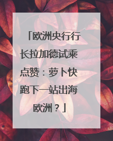 欧洲央行行长拉加德试乘点赞：萝卜快跑下一站出海欧洲？
