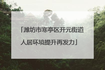 潍坊市寒亭区开元街道人居环境提升再发力