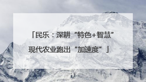 民乐：深耕“特色+智慧”现代农业跑出“加速度”