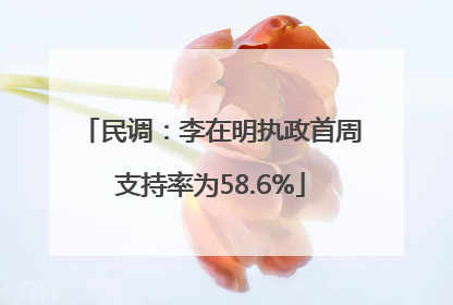 民调：李在明执政首周支持率为58.6%