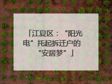 江夏区：“阳光电”托起拆迁户的“安居梦”