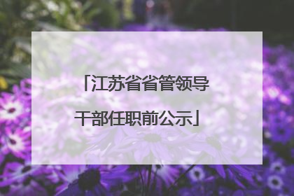 江苏省省管领导干部任职前公示