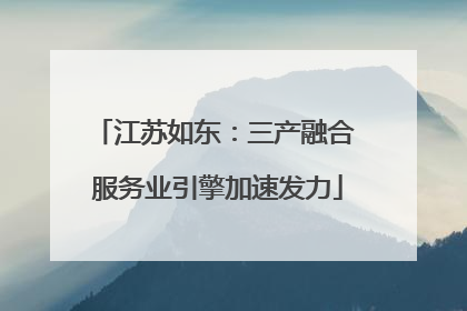 江苏如东：三产融合 服务业引擎加速发力