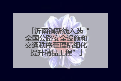沂南铜新线入选“全国公路安全设施和交通秩序管理精细化提升精品工程”