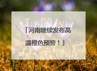 河南继续发布高温橙色预警！