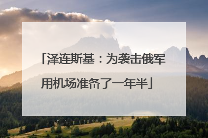 泽连斯基：为袭击俄军用机场准备了一年半