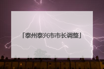 泰州泰兴市市长调整