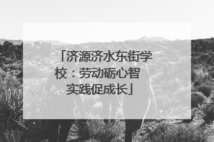 济源济水东街学校：劳动砺心智 实践促成长