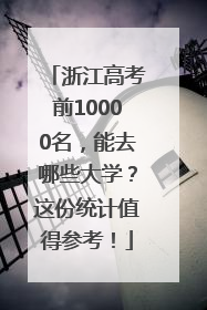 浙江高考前10000名，能去哪些大学？这份统计值得参考！