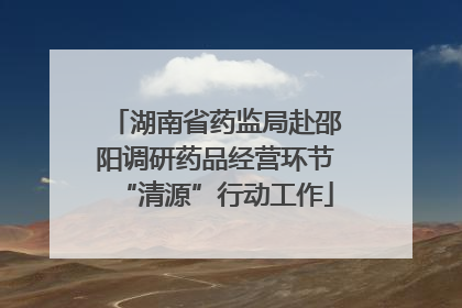 湖南省药监局赴邵阳调研药品经营环节“清源”行动工作