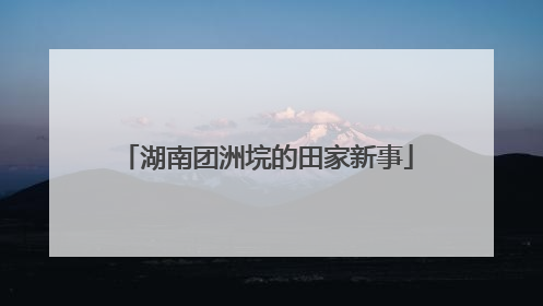 湖南团洲垸的田家新事