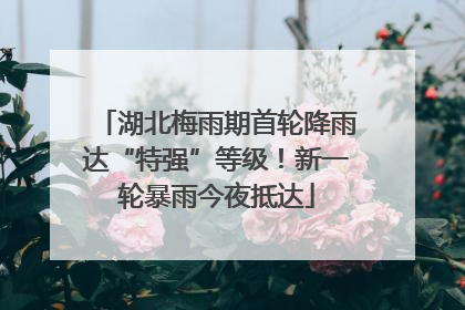 湖北梅雨期首轮降雨达“特强”等级！新一轮暴雨今夜抵达
