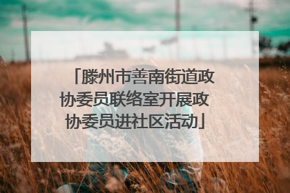 滕州市善南街道政协委员联络室开展政协委员进社区活动