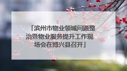 滨州市物业领域问题整治暨物业服务提升工作现场会在博兴县召开