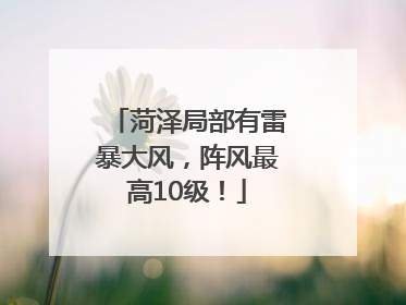 菏泽局部有雷暴大风，阵风最高10级！