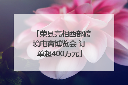 荣县亮相西部跨境电商博览会 订单超400万元