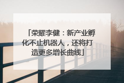 荣耀李健：新产业孵化不止机器人，还将打造更多增长曲线