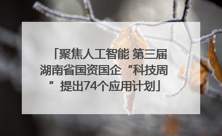 聚焦人工智能 第三届湖南省国资国企“科技周”提出74个应用计划