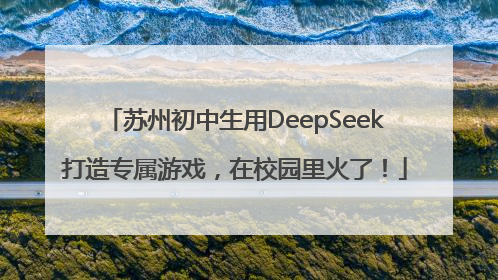 苏州初中生用DeepSeek打造专属游戏，在校园里火了！