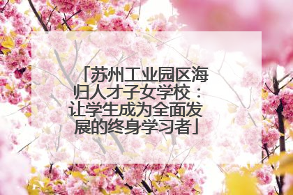 苏州工业园区海归人才子女学校：让学生成为全面发展的终身学习者