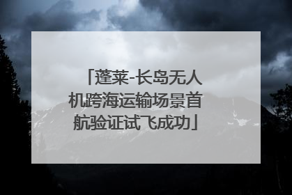蓬莱-长岛无人机跨海运输场景首航验证试飞成功